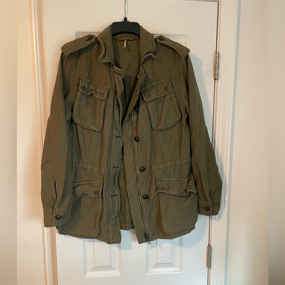 Free People Olive Utility Jacket